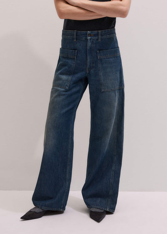 ME+EM Clothing Blue Patch Pocket Baggy Jean