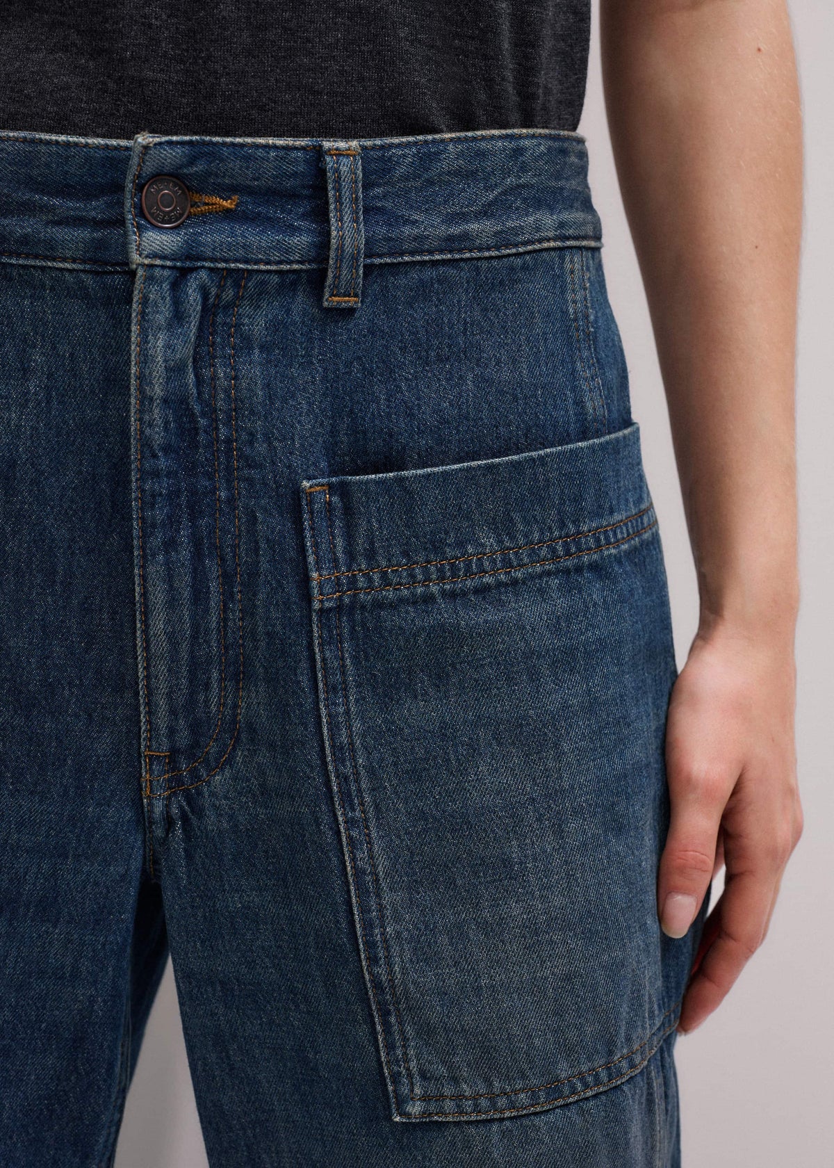 ME+EM Clothing Blue Patch Pocket Baggy Jean