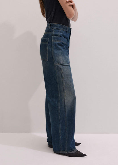 ME+EM Clothing Blue Patch Pocket Baggy Jean