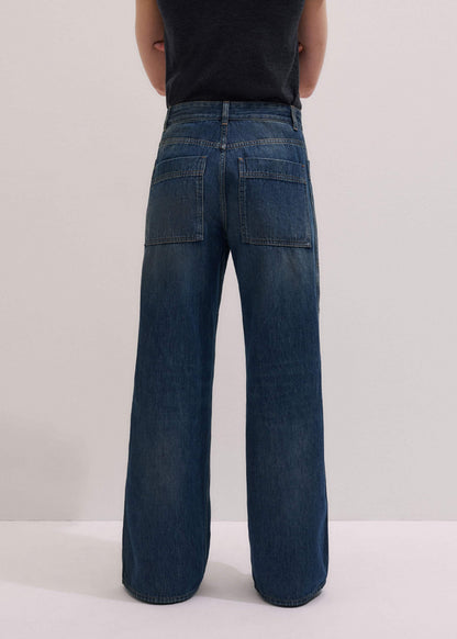 ME+EM Clothing Blue Patch Pocket Baggy Jean