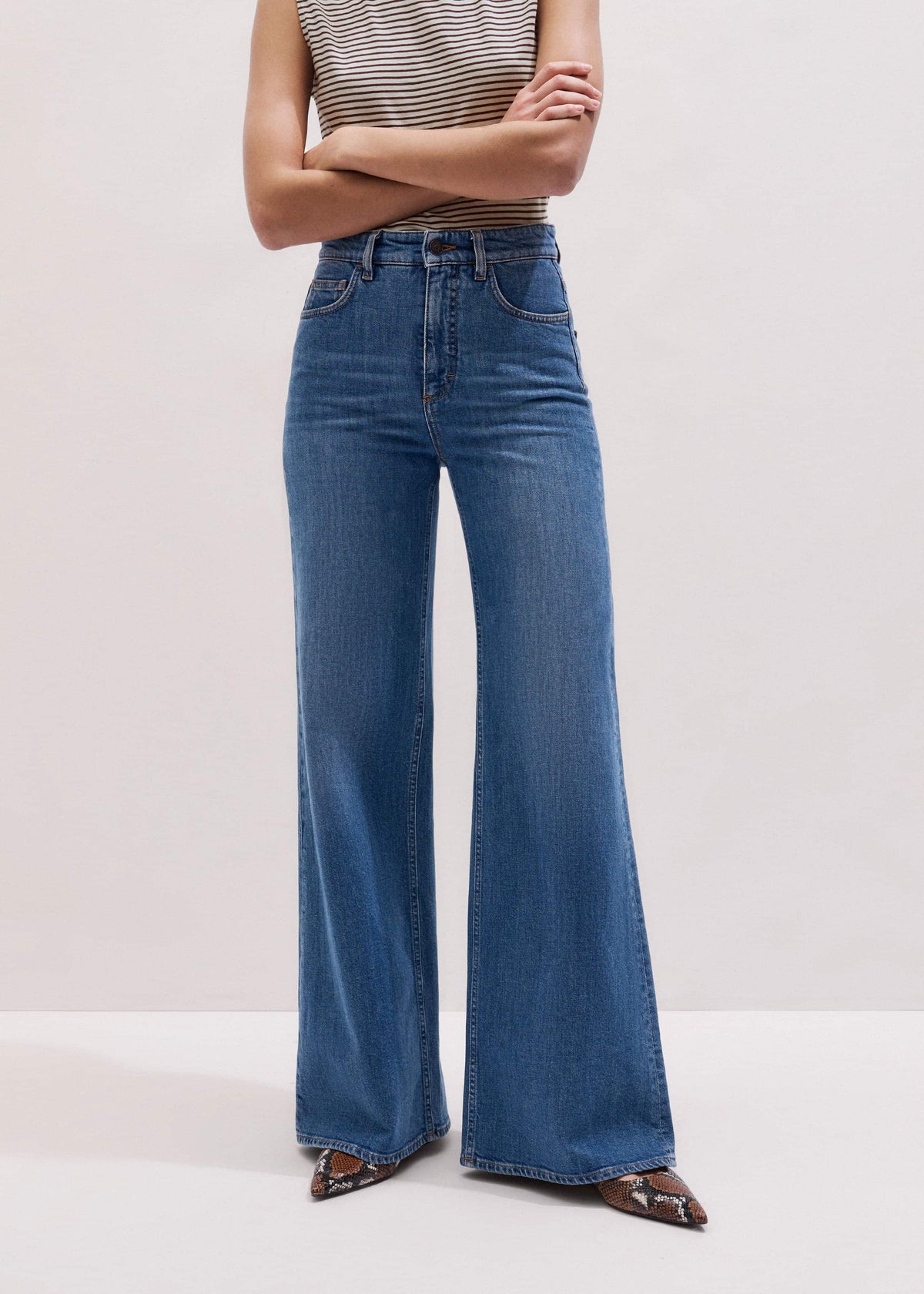 ME+EM Clothing Blue Super Flare Wide Jean