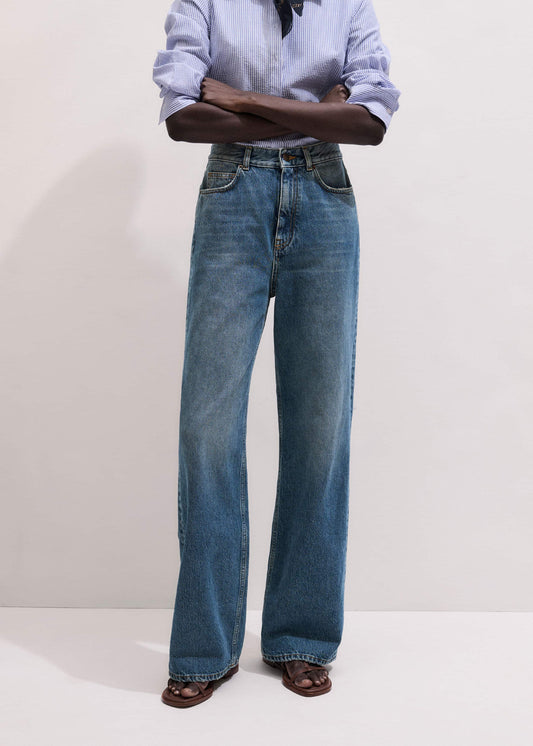 ME+EM Clothing Mid-Blue Ultra High Straight Leg Jean