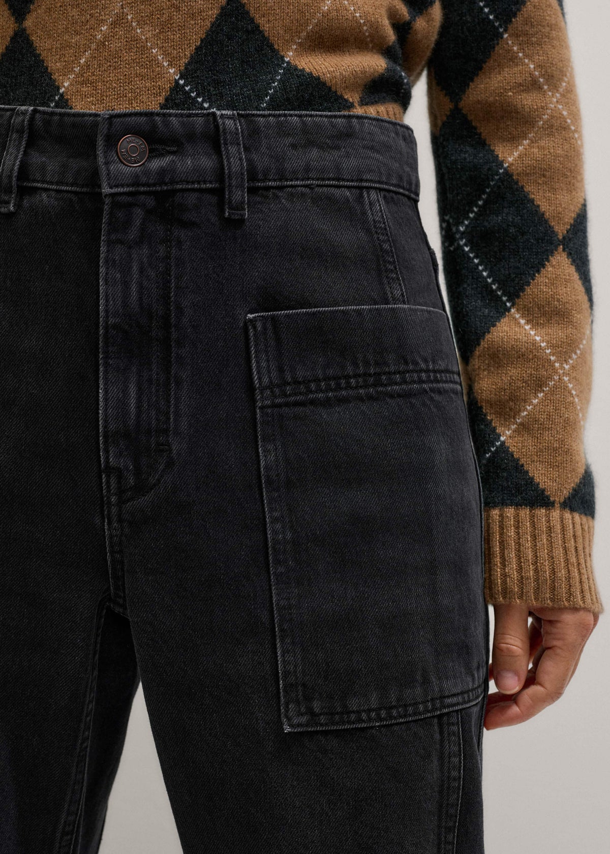 ME+EM Clothing Black Patch Pocket Engineered Jean