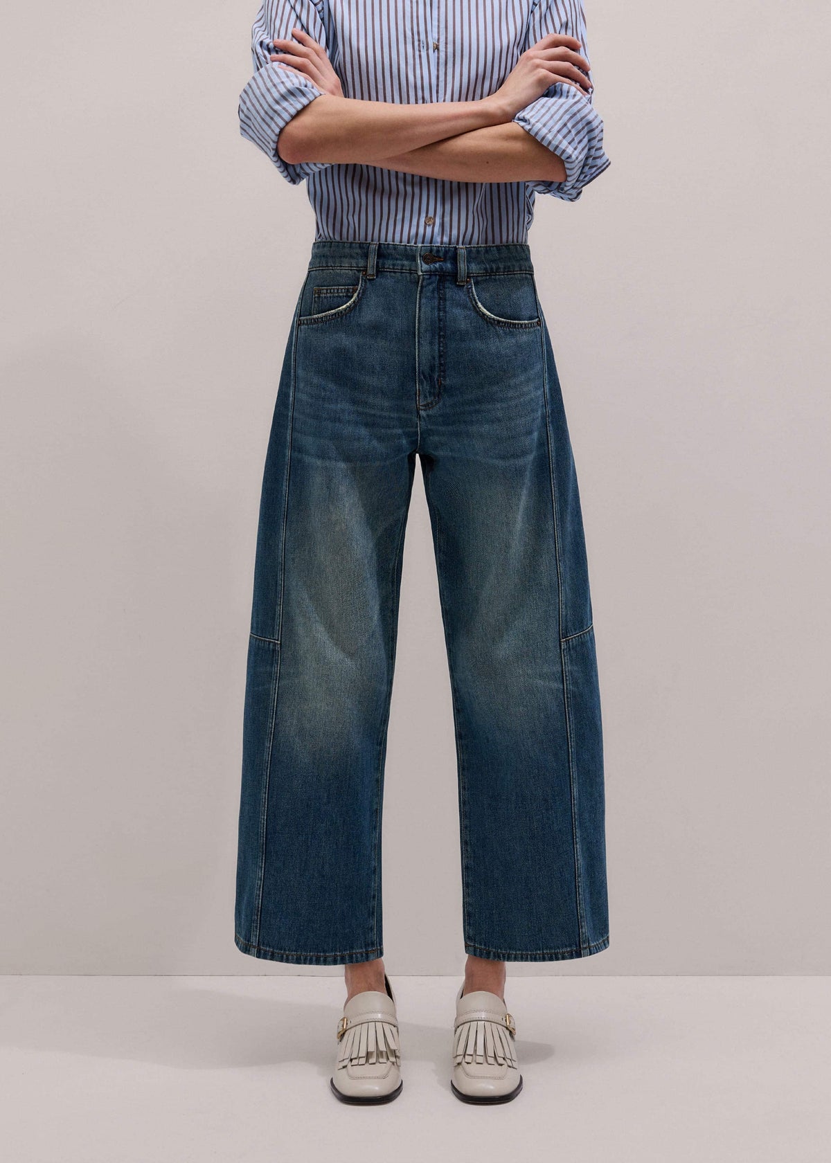 ME+EM Clothing Blue Exaggerated Crop Jean