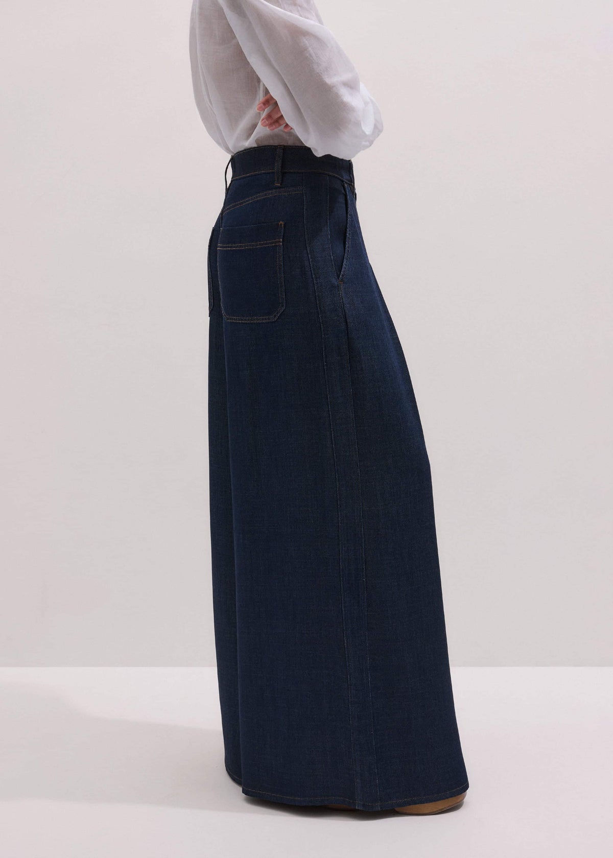 ME+EM Clothing Dark Blue Pleat Very Wide Pant