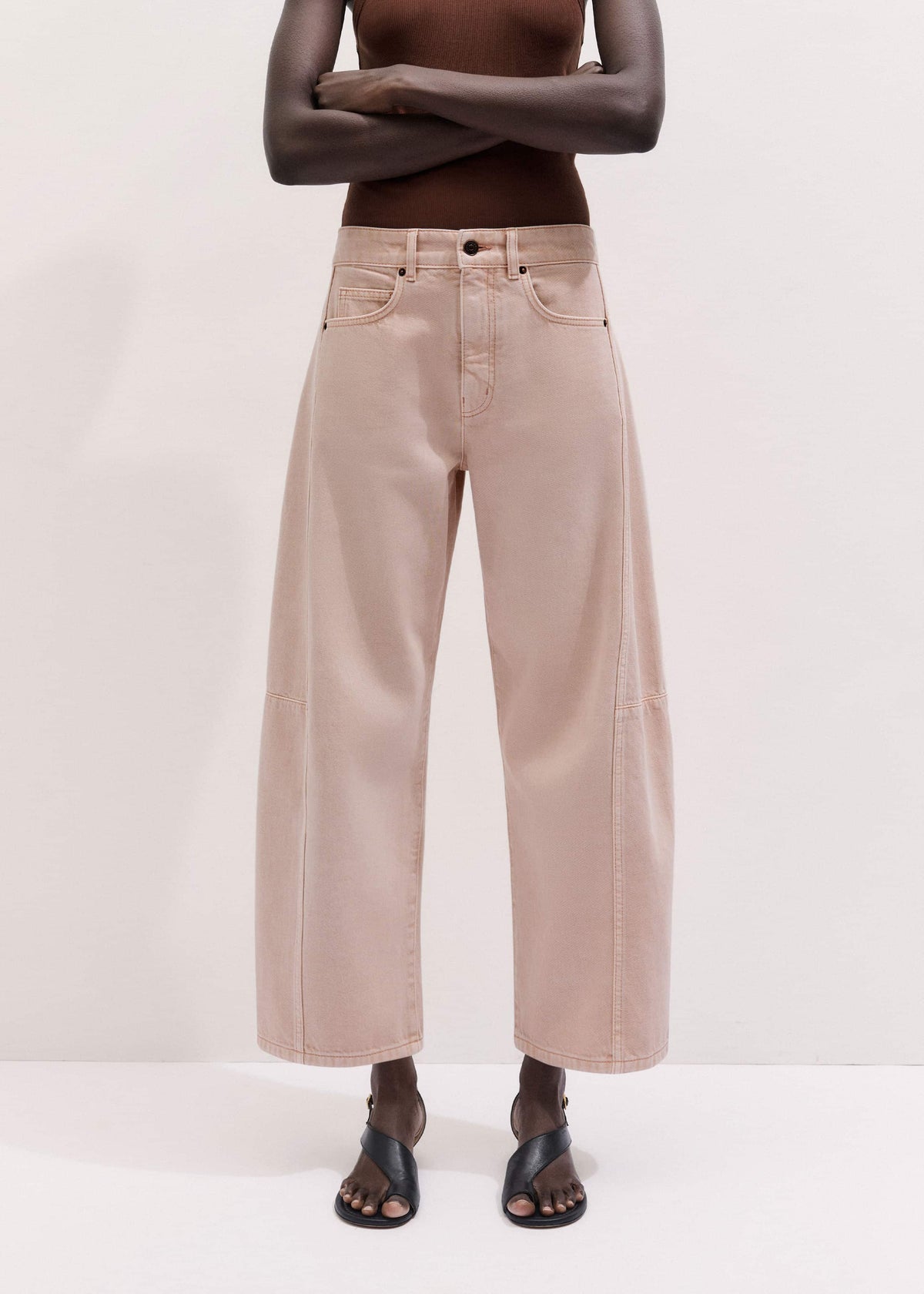 ME+EM Clothing Pink Exaggerated Crop Jean
