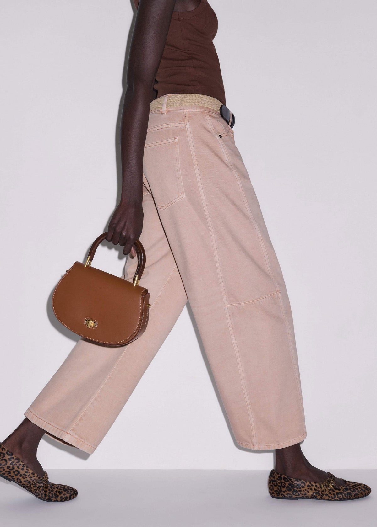 ME+EM Clothing Pink Exaggerated Crop Jean