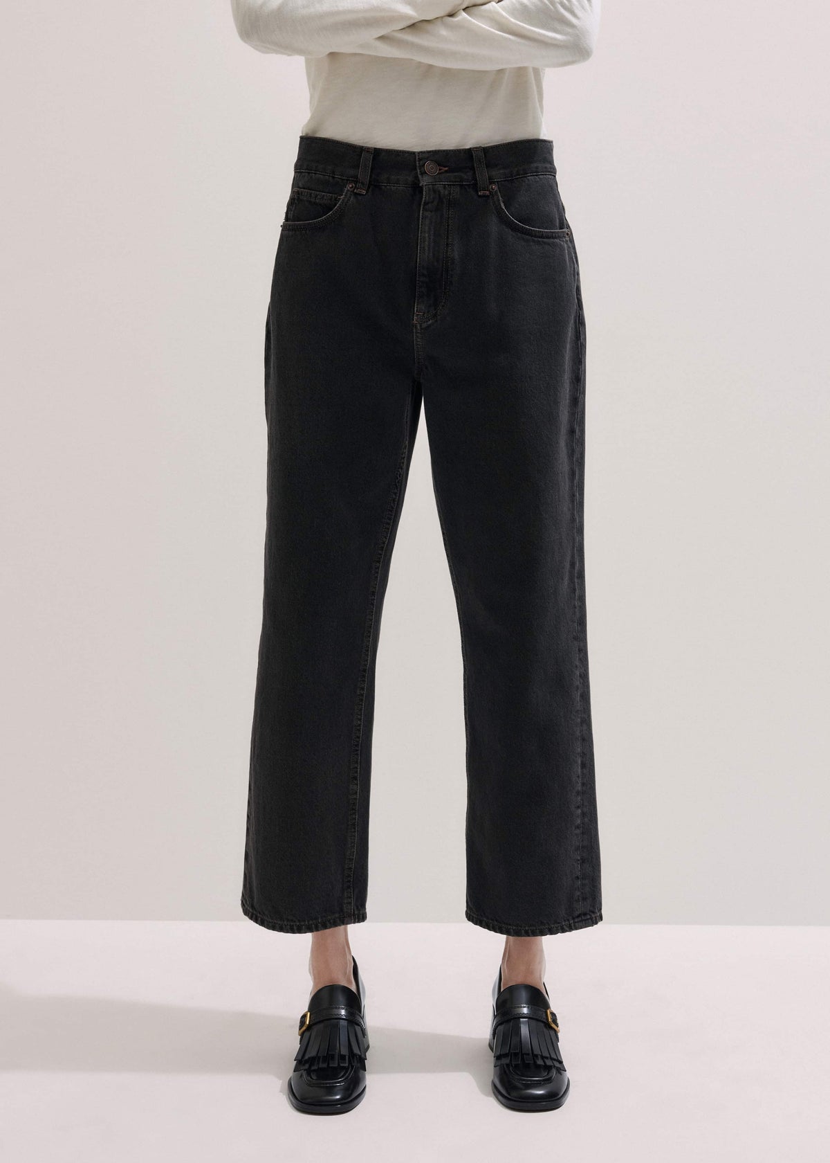 ME+EM Clothing Black Straight Cropped Relaxed Jean