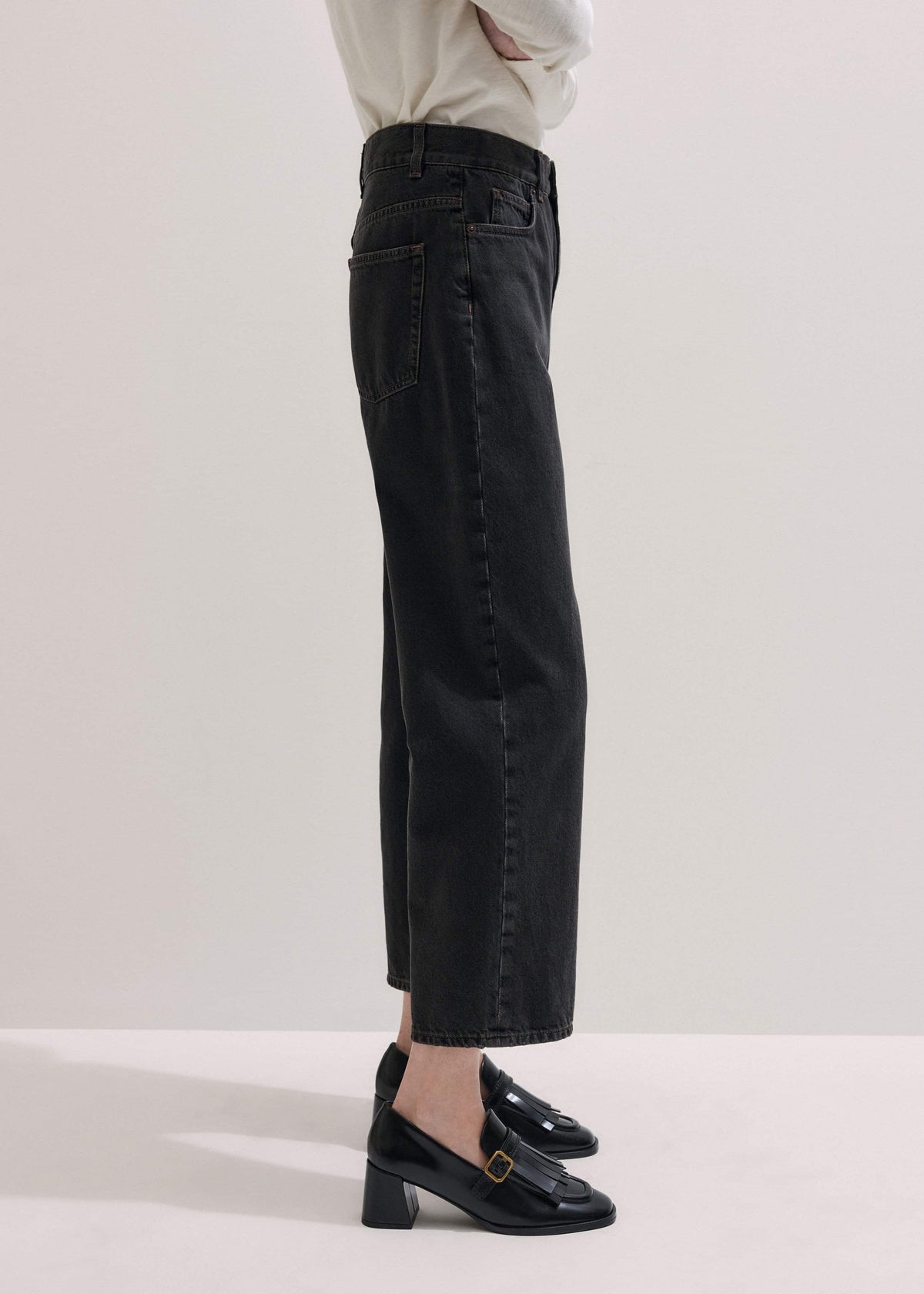 ME+EM Clothing Black Straight Cropped Relaxed Jean
