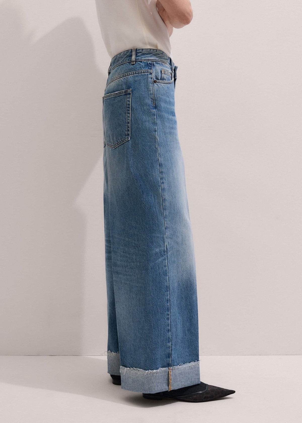 ME+EM Clothing Mid Blue Straight Ankle Grazer Jean