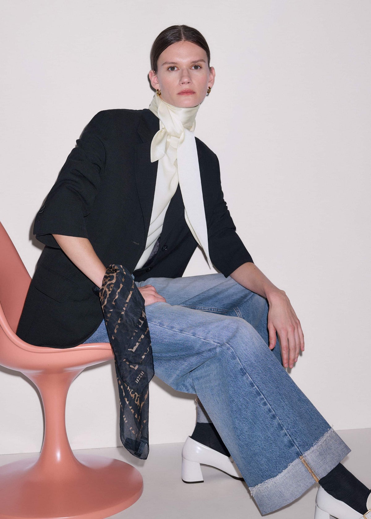 ME+EM Clothing Mid Blue Straight Ankle Grazer Jean