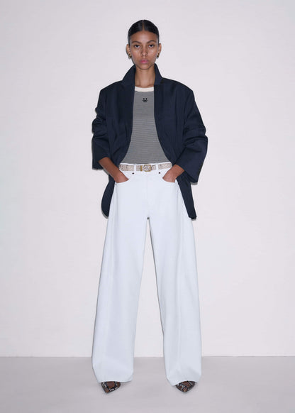 ME+EM Clothing White Exaggerated Taper Jean
