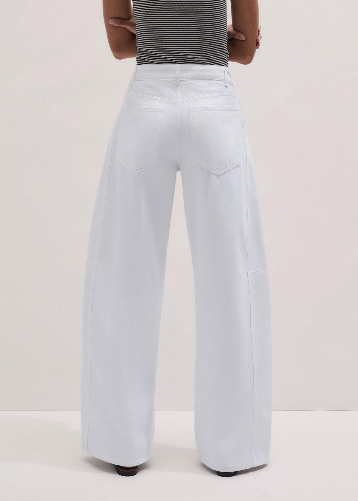 ME+EM Clothing White Exaggerated Taper Jean