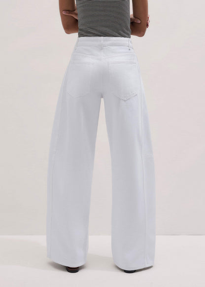 ME+EM Clothing White Exaggerated Taper Jean