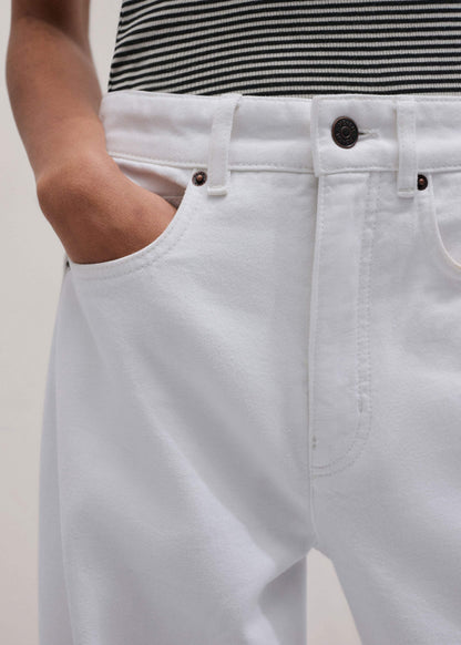 ME+EM Clothing White Exaggerated Taper Jean