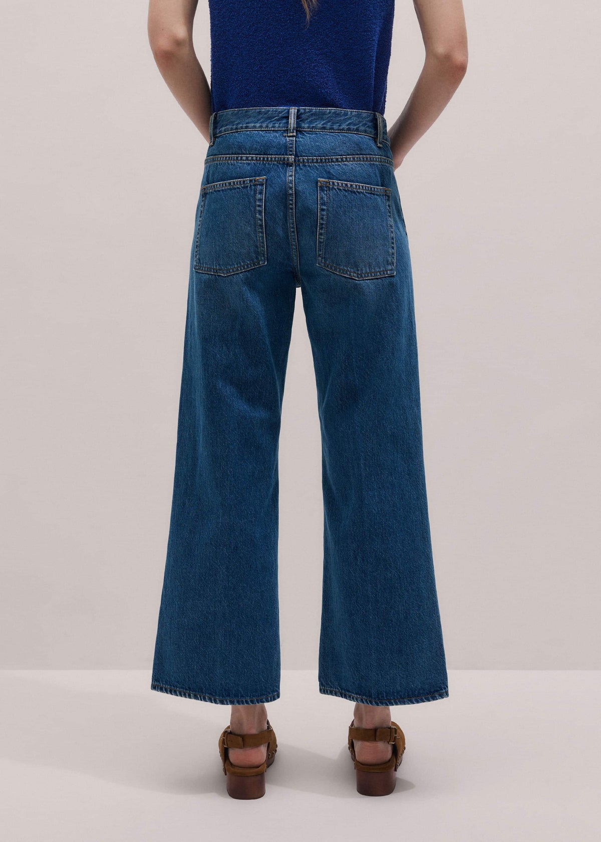 ME+EM Clothing Blue Leg Elongator Crop Jean