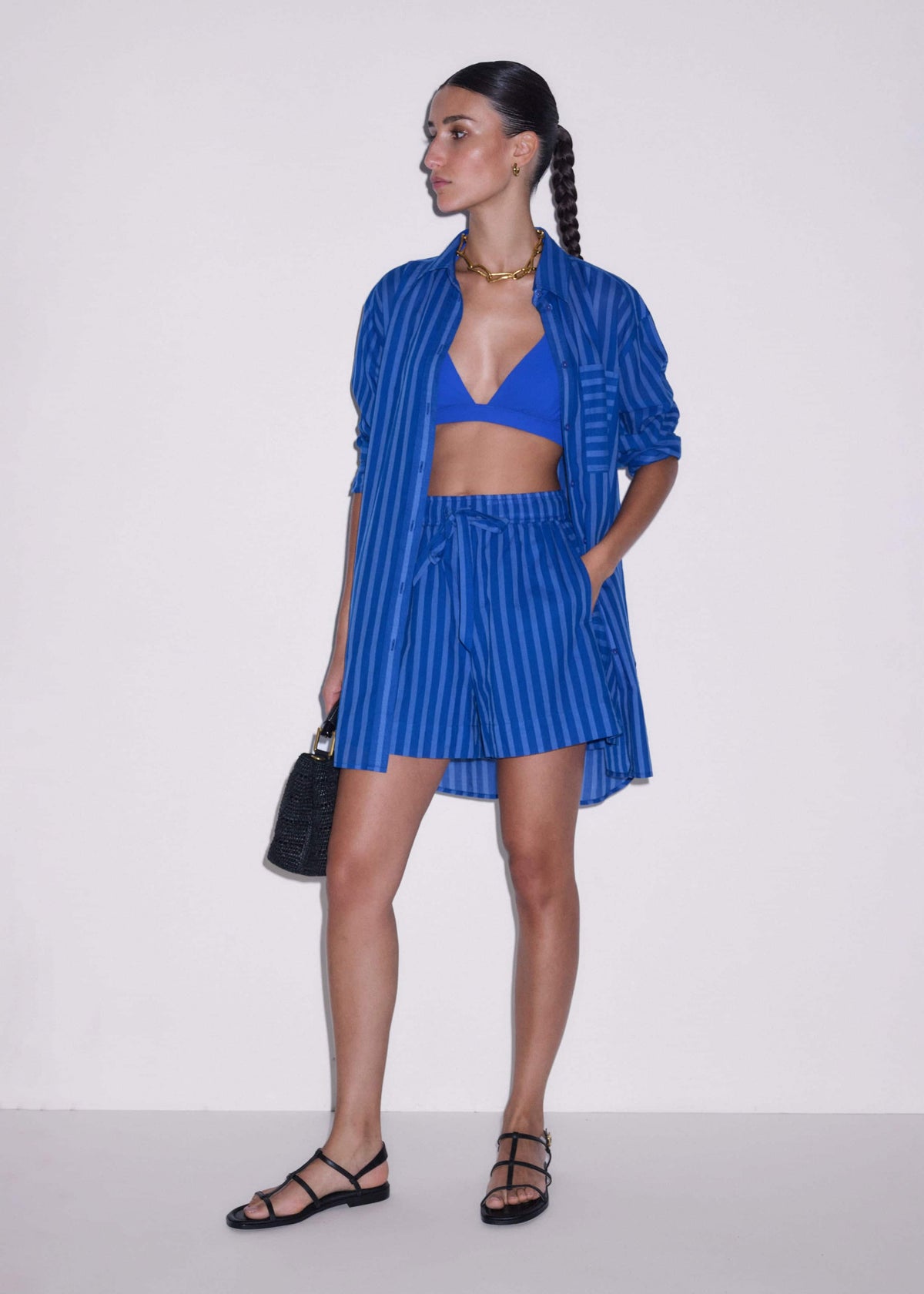 ME+EM Clothing Blue Striped Beach Short