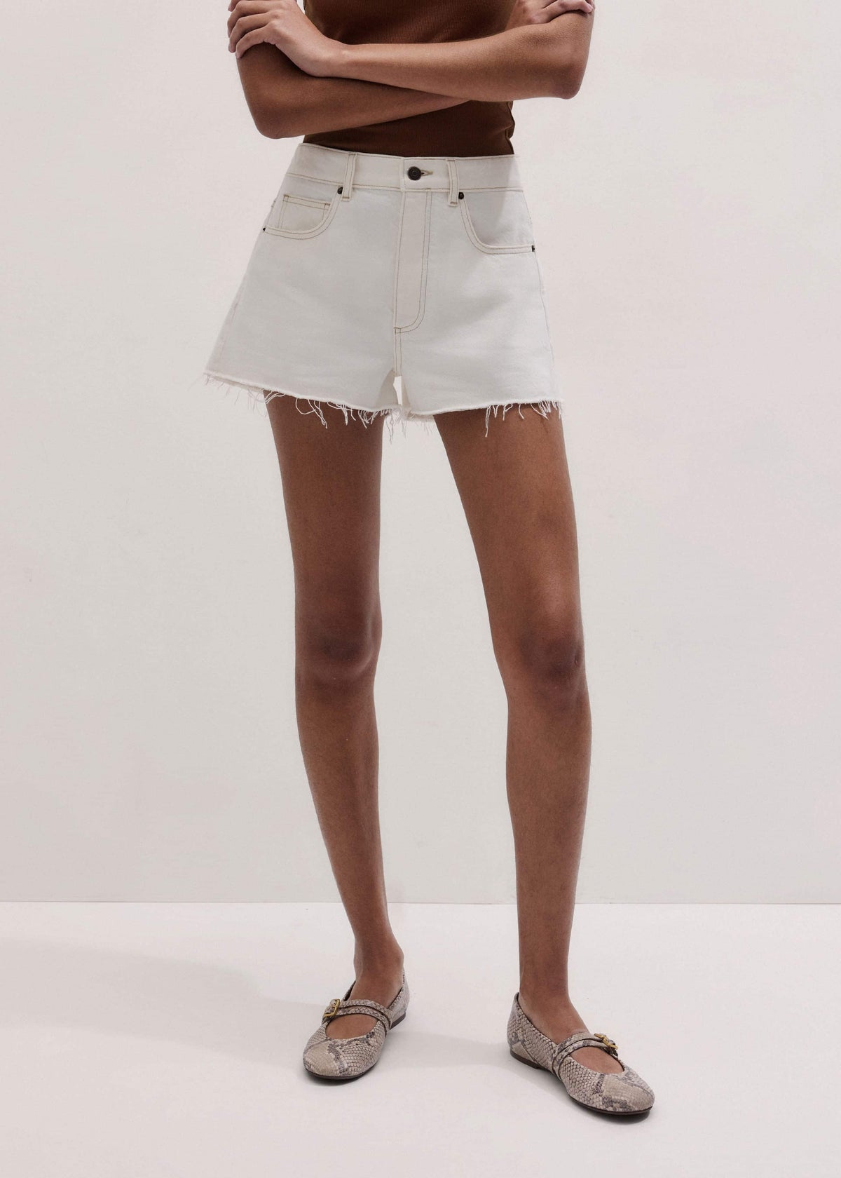 ME+EM Clothing Ecru Classic Cut Off Short