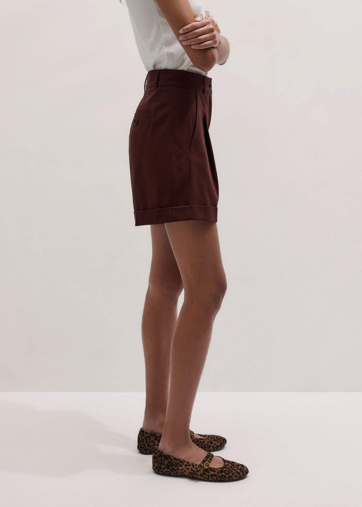 ME+EM Clothing Cinnamon Brown Tailored Summer Short