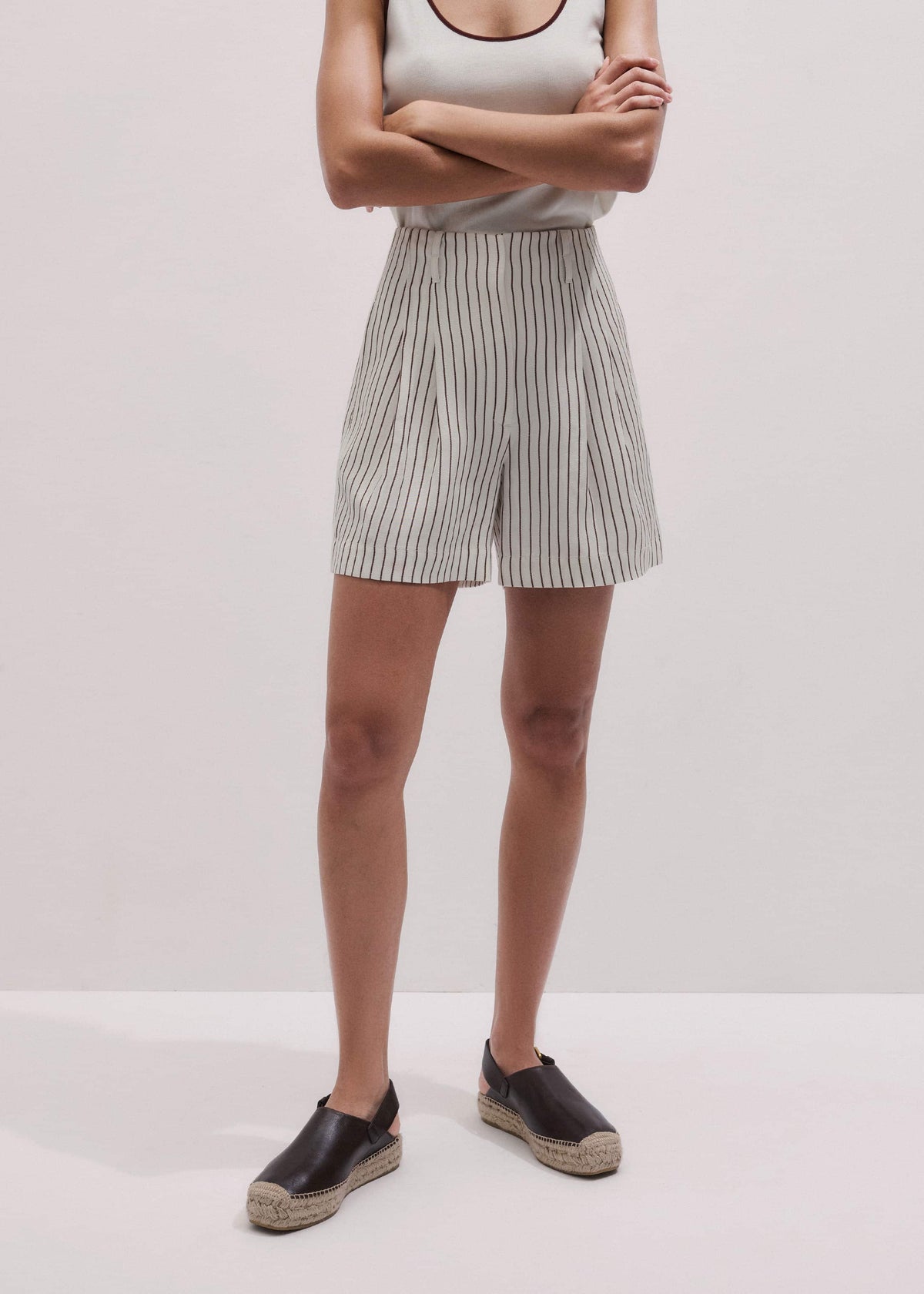 ME+EM Clothing Ivory Tailored Pleat Short