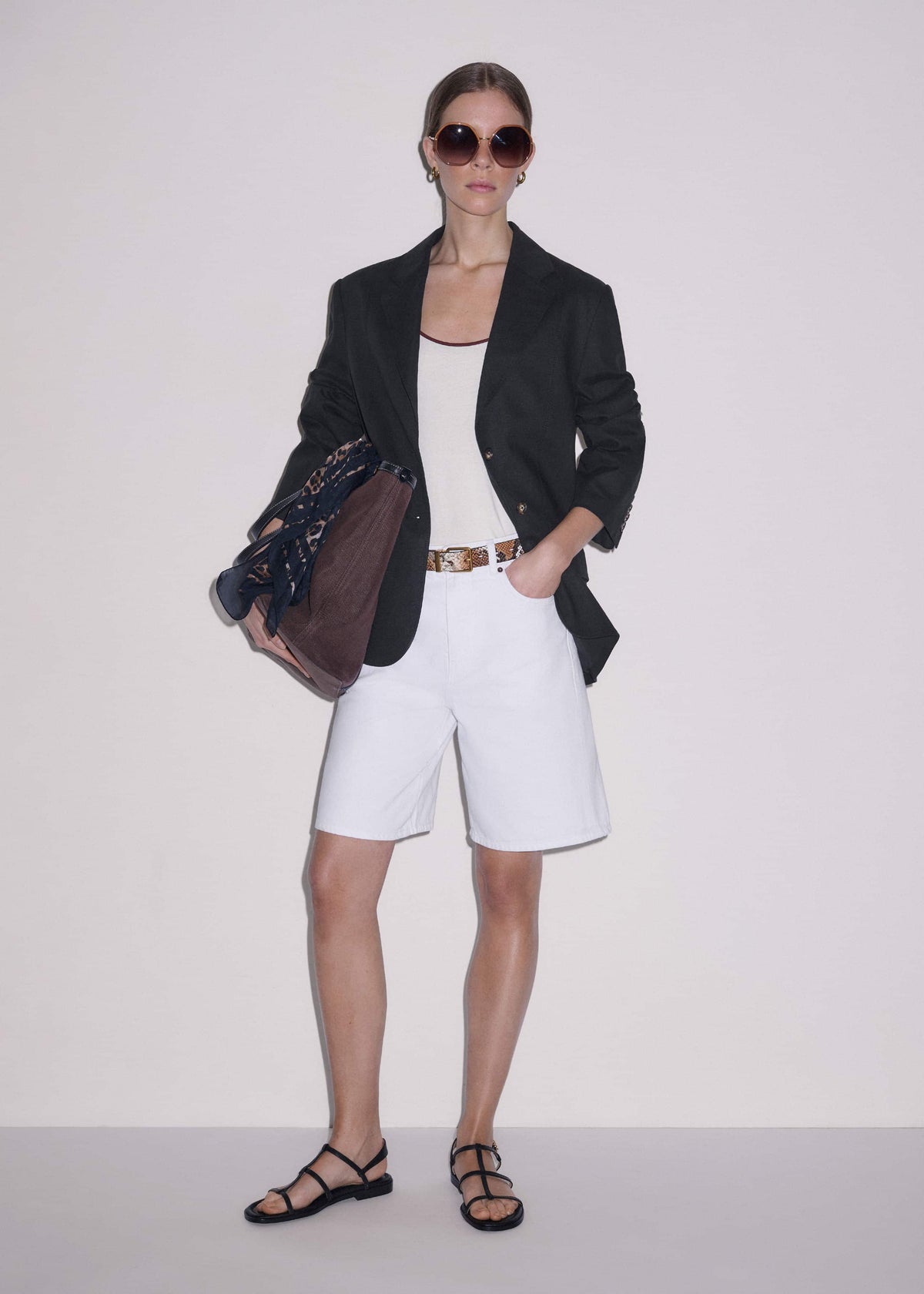 ME+EM Clothing White Bermuda Short