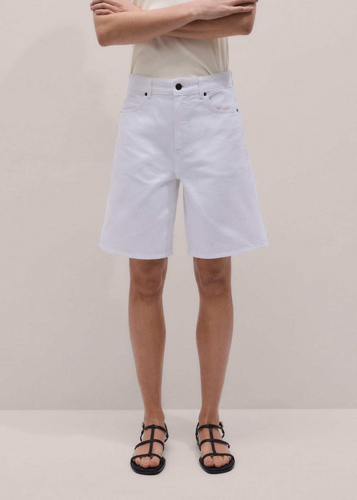 ME+EM Clothing White Bermuda Short