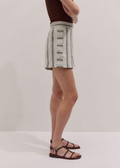 ME+EM Clothing Cream Stripe Short