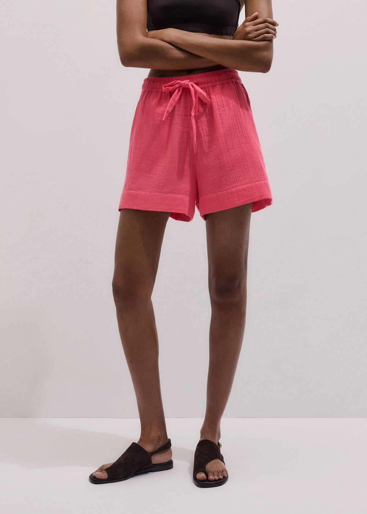 ME+EM Clothing Pink Cheesecloth Summer Short
