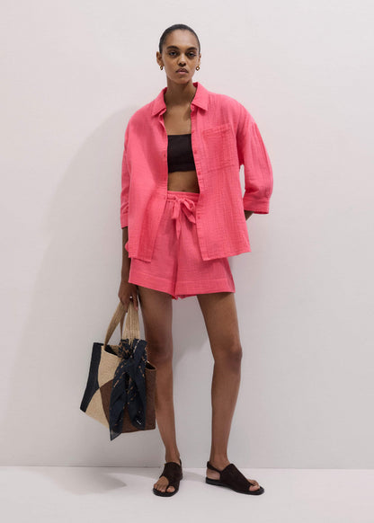 ME+EM Clothing Pink Cheesecloth Summer Short