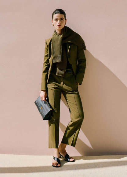 ME+EM Clothing Olive Green Slim Crop Pant
