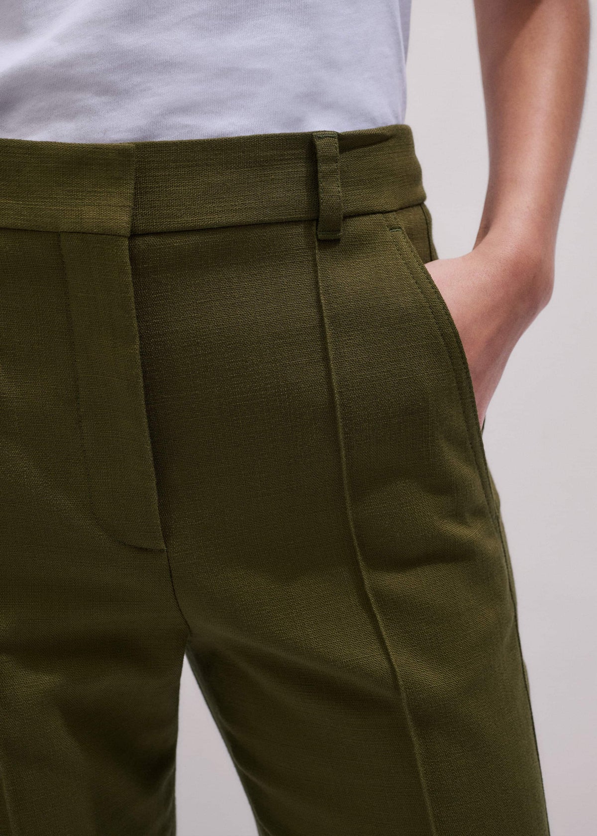 ME+EM Clothing Olive Green Slim Crop Pant