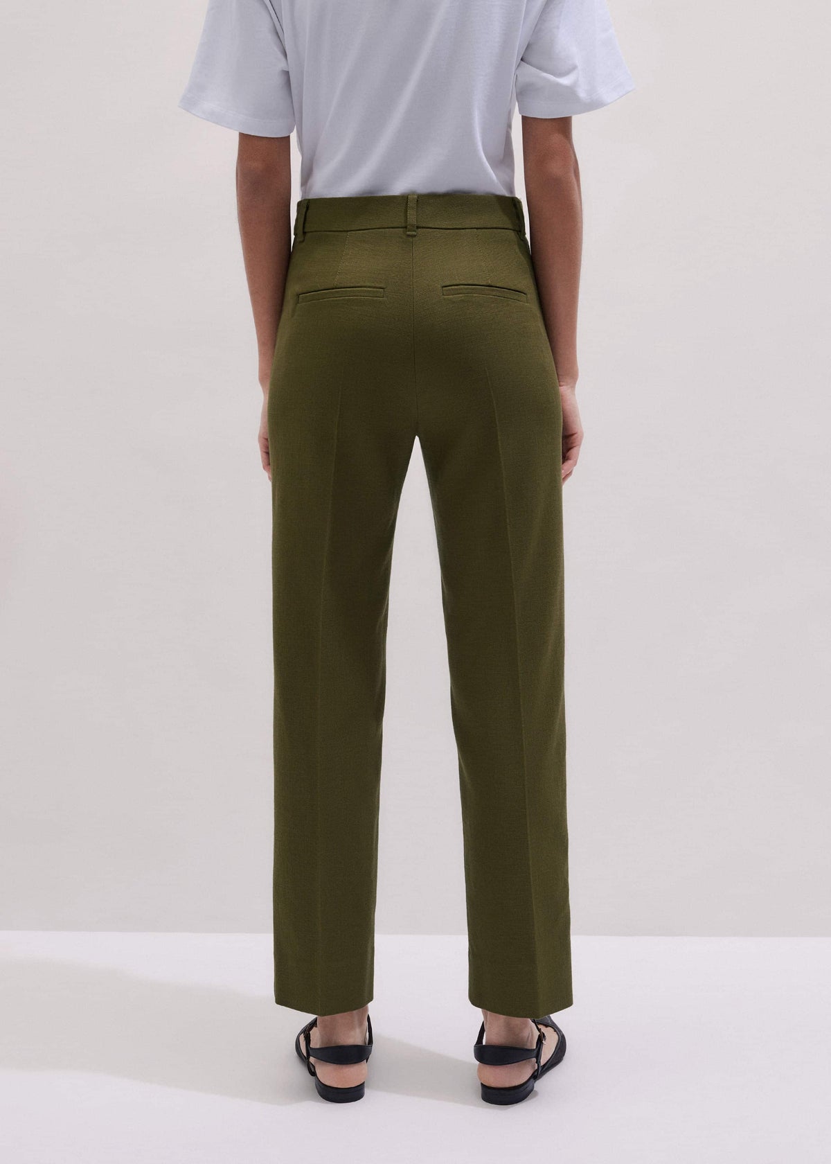 ME+EM Clothing Olive Green Slim Crop Pant
