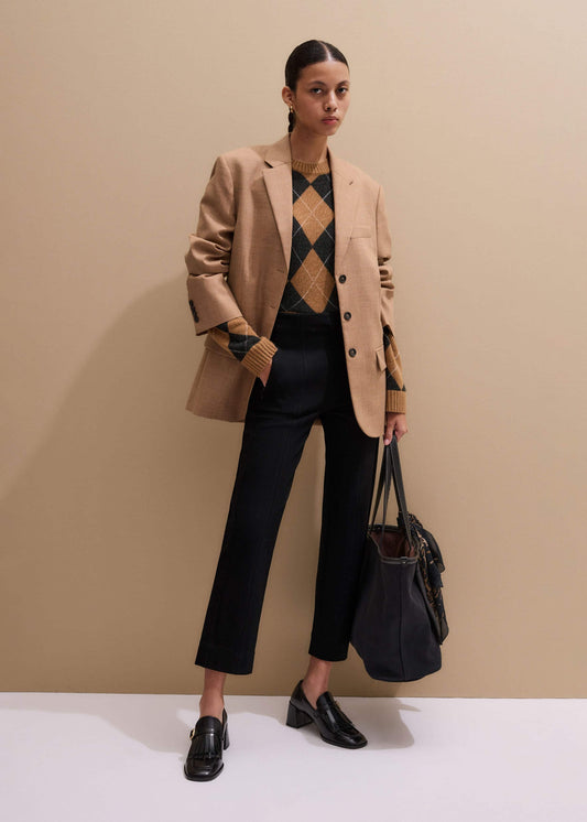 ME+EM Clothing Black Travel Tailoring Pull On Slim Crop Pant