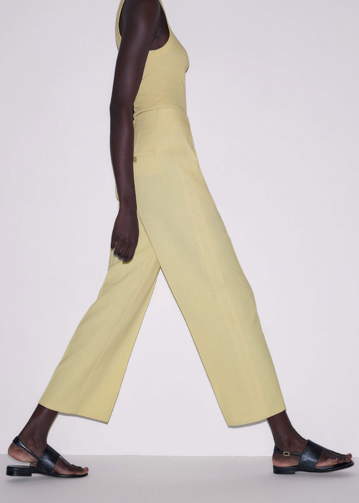 ME+EM Clothing Yellow Tailored Straight Crop Pant