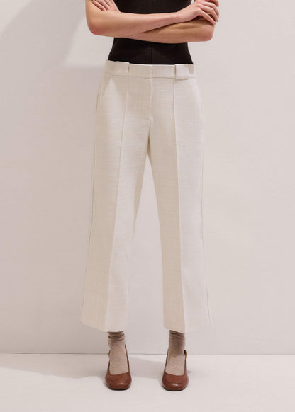 ME+EM Clothing Ivory Textured Straight Crop Pant