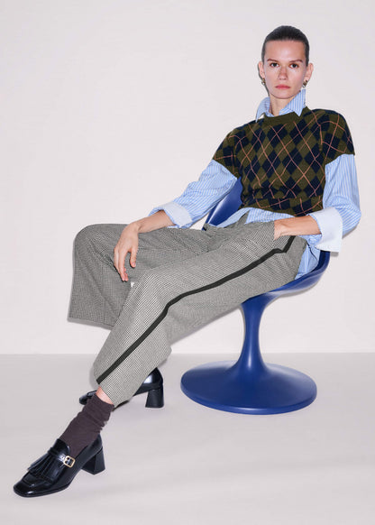 ME+EM Clothing Ivory Houndstooth Straight Crop Trouser