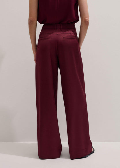 ME+EM Clothing Red Wool Event Ready Pleat Straight-Leg Pant