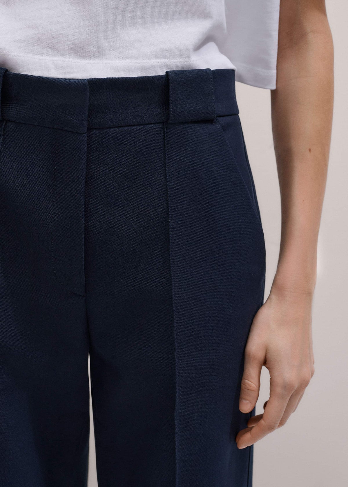 ME+EM Clothing Navy Straight Crop Pant