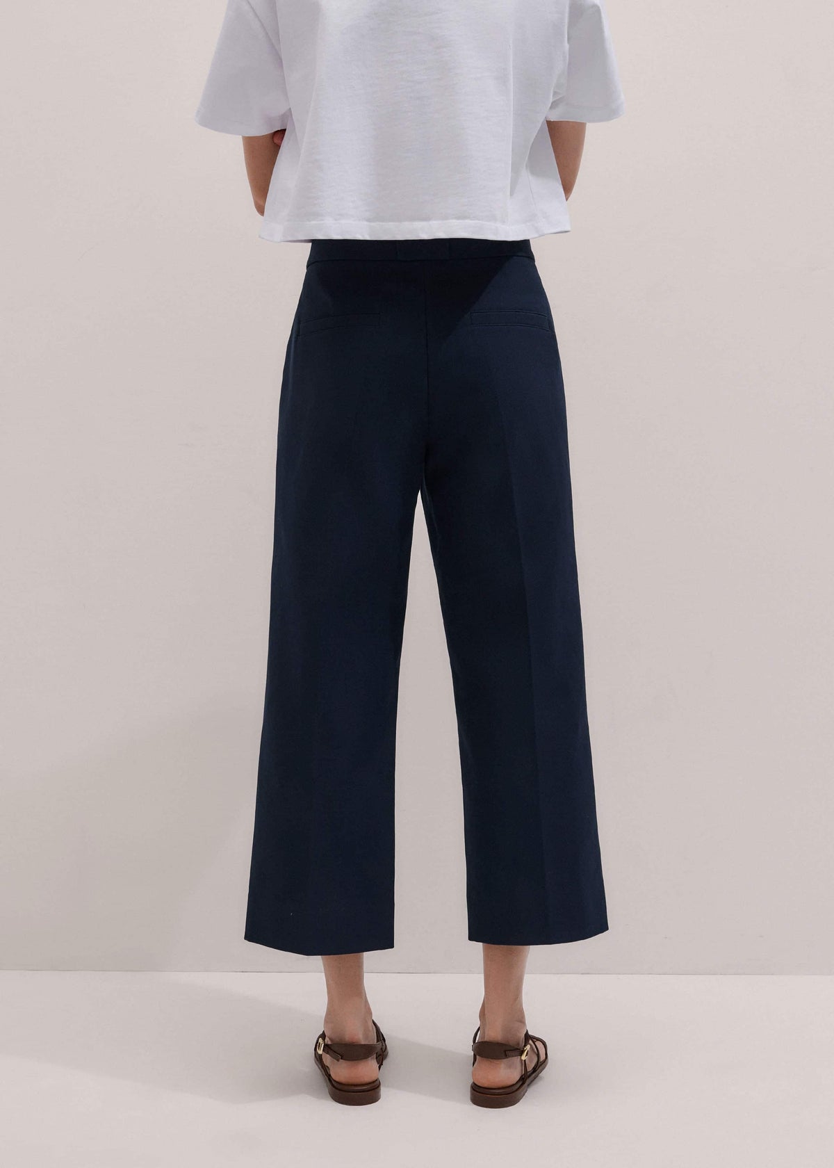 ME+EM Clothing Navy Straight Crop Pant