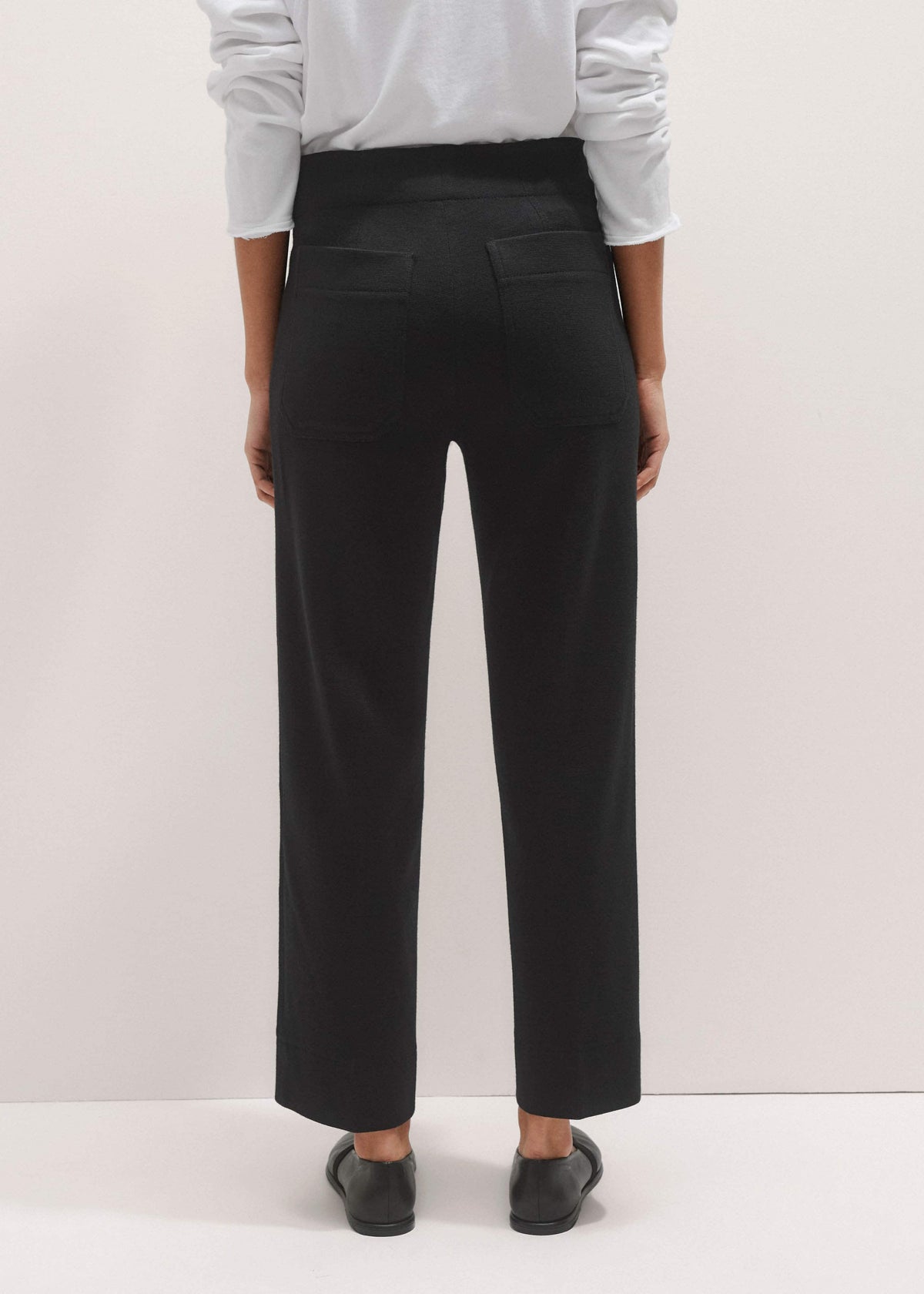 ME+EM Clothing Black Wool-Blend Travel Tailoring Slim Crop Pant