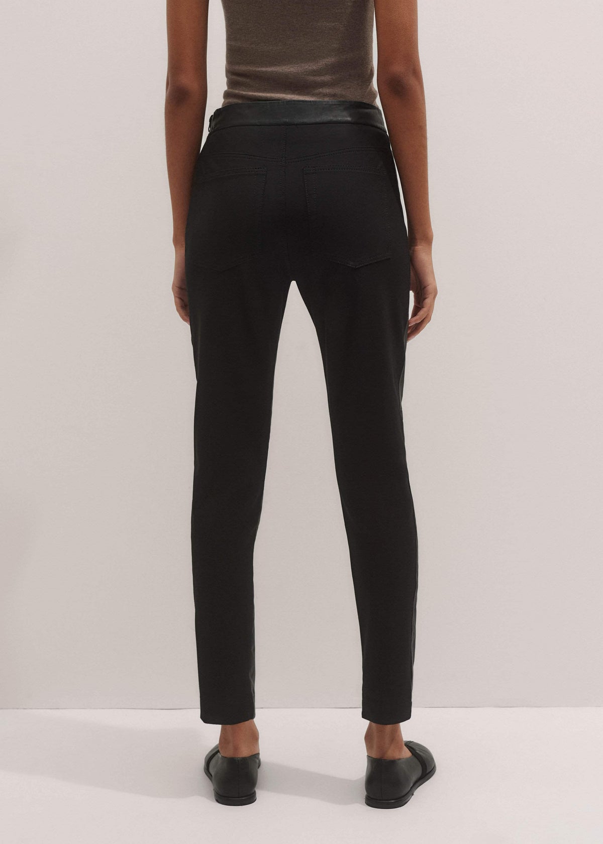 ME+EM Clothing Women’s Black High Stretch Leather Mix Legging