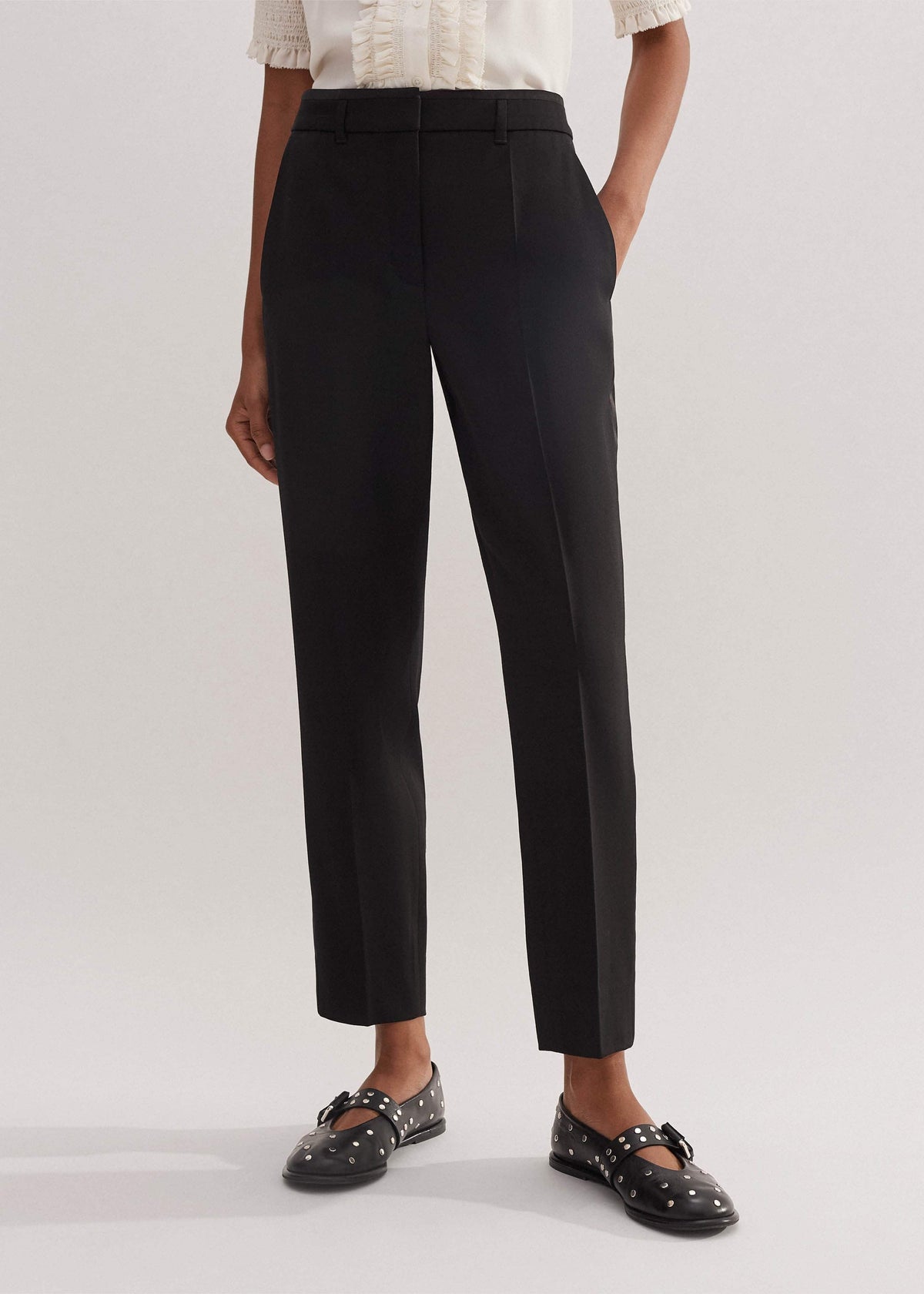 ME+EM Clothing Black Slim Crop Forever Tux Pant | Woven Pants