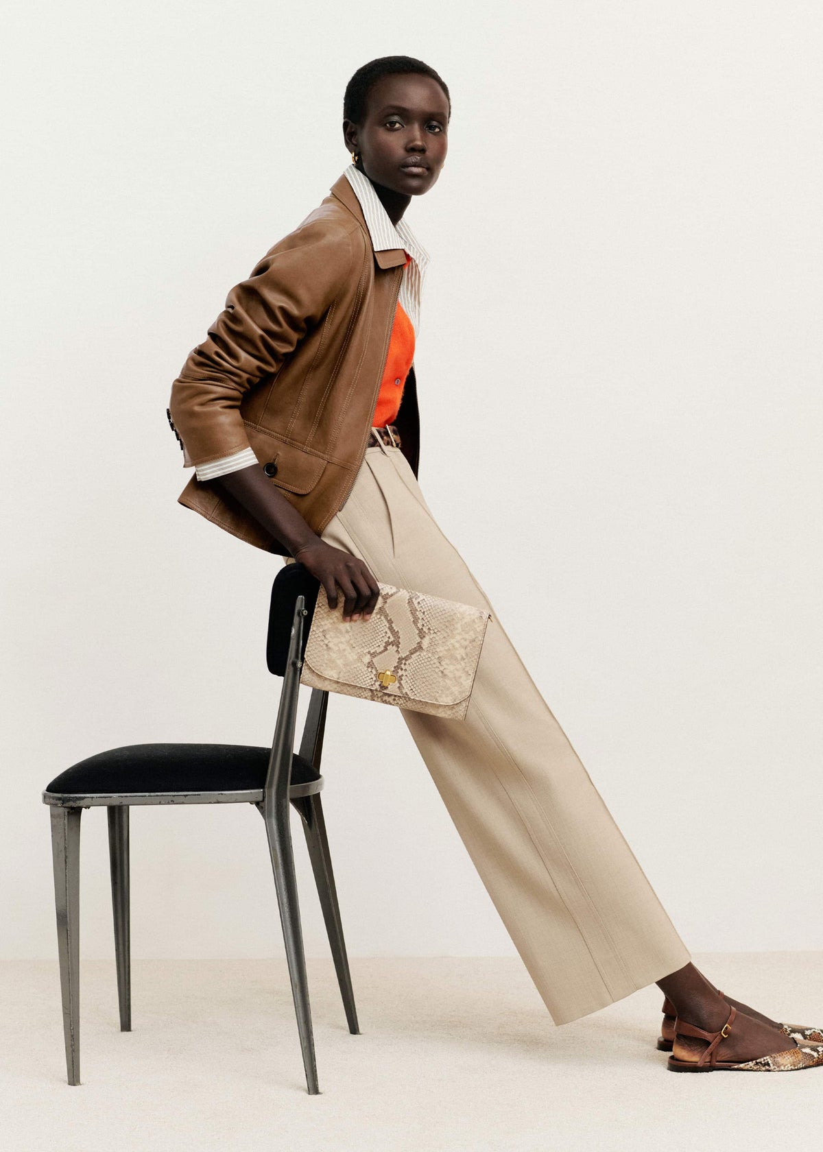 ME+EM Clothing Sand Tailored Straight Crop Pant