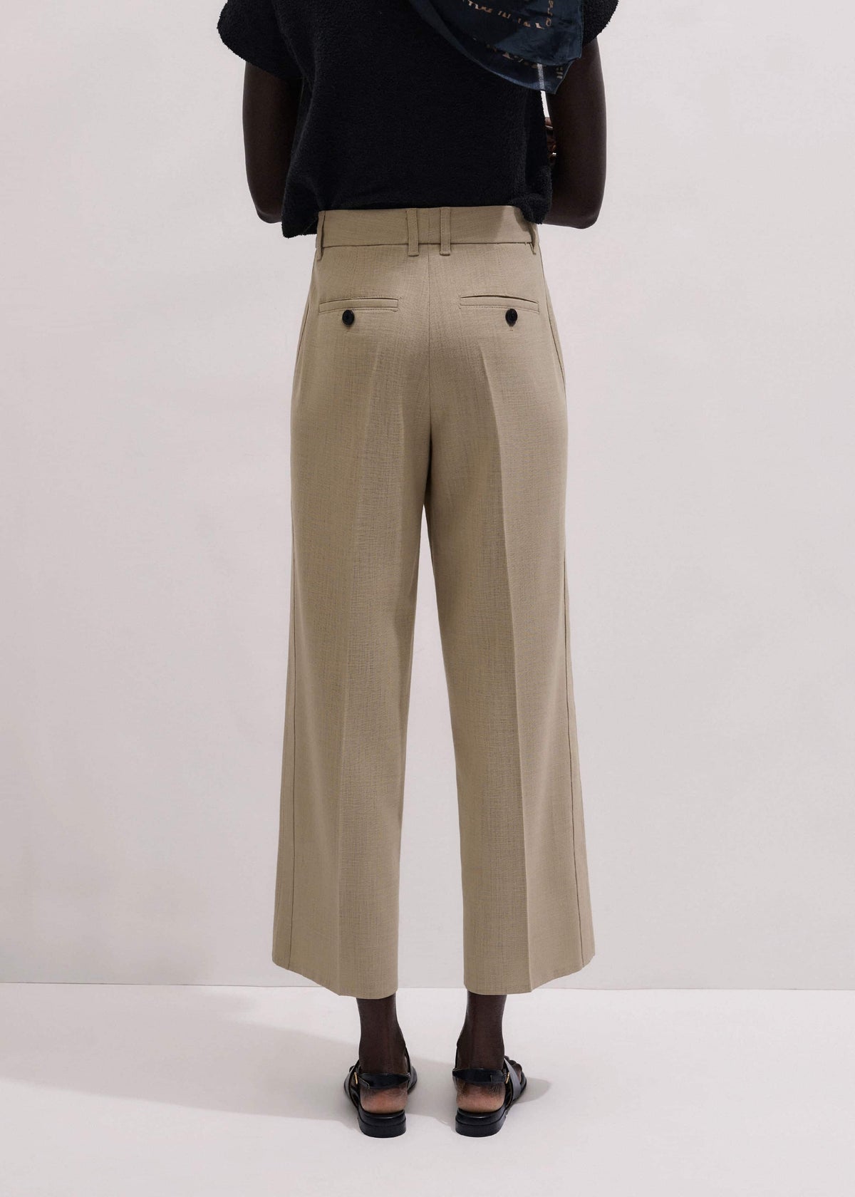 ME+EM Clothing Sand Tailored Straight Crop Pant