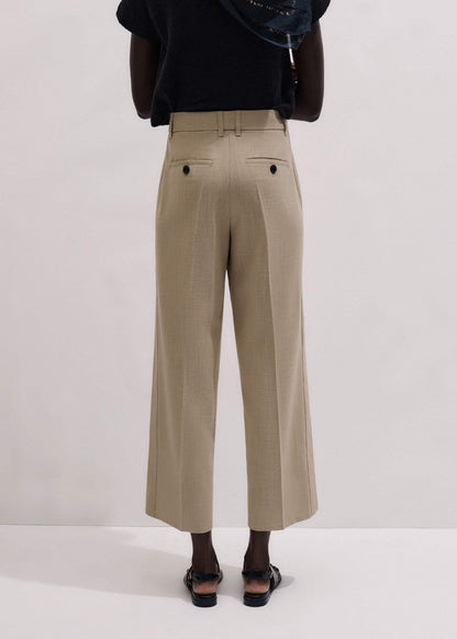 ME+EM Clothing Sand Tailored Straight Crop Pant