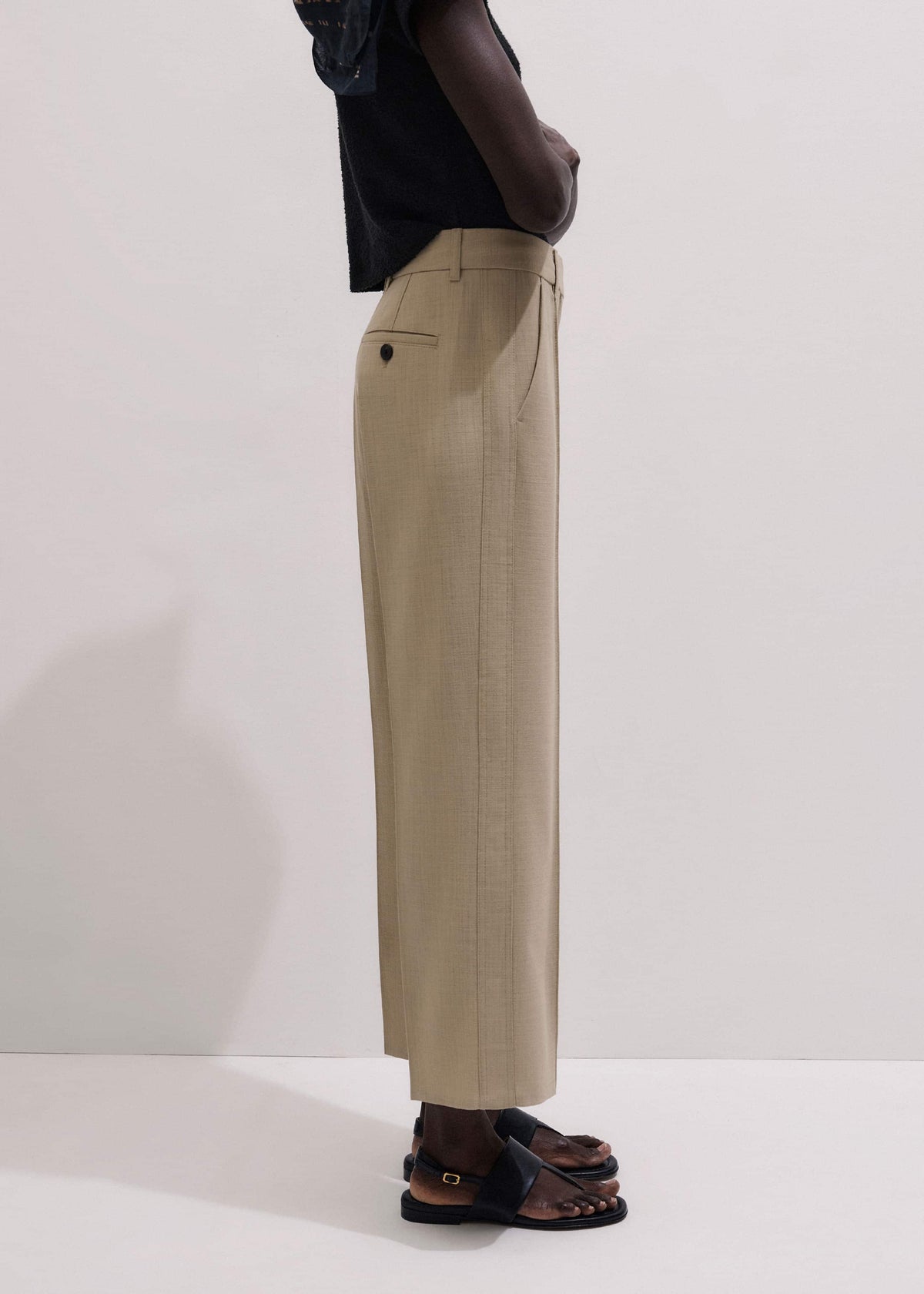 ME+EM Clothing Sand Tailored Straight Crop Pant