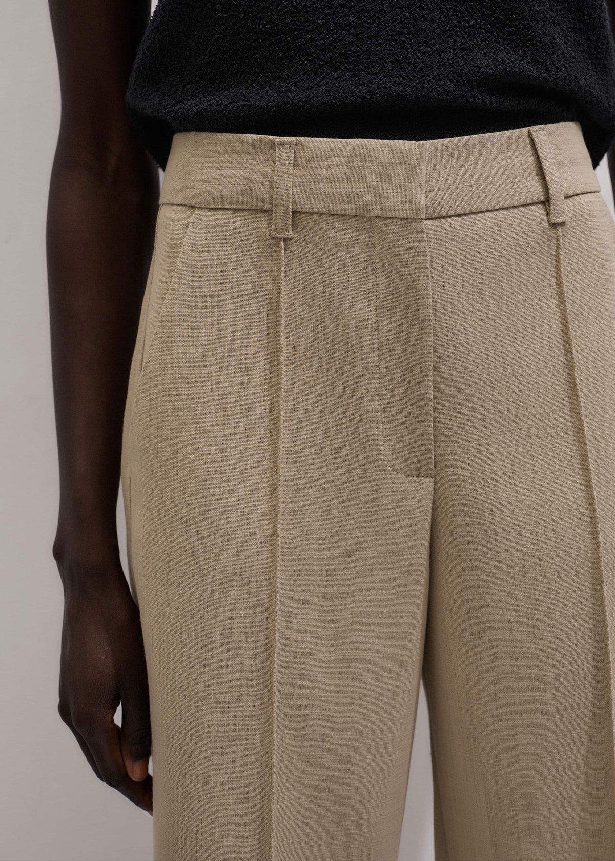 ME+EM Clothing Sand Tailored Straight Crop Pant