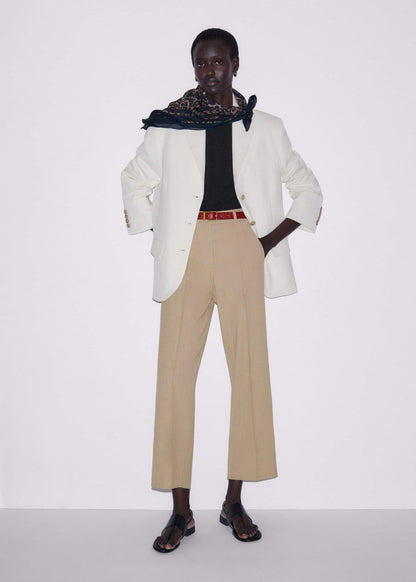 ME+EM Clothing Sand Tailored Straight Crop Pant