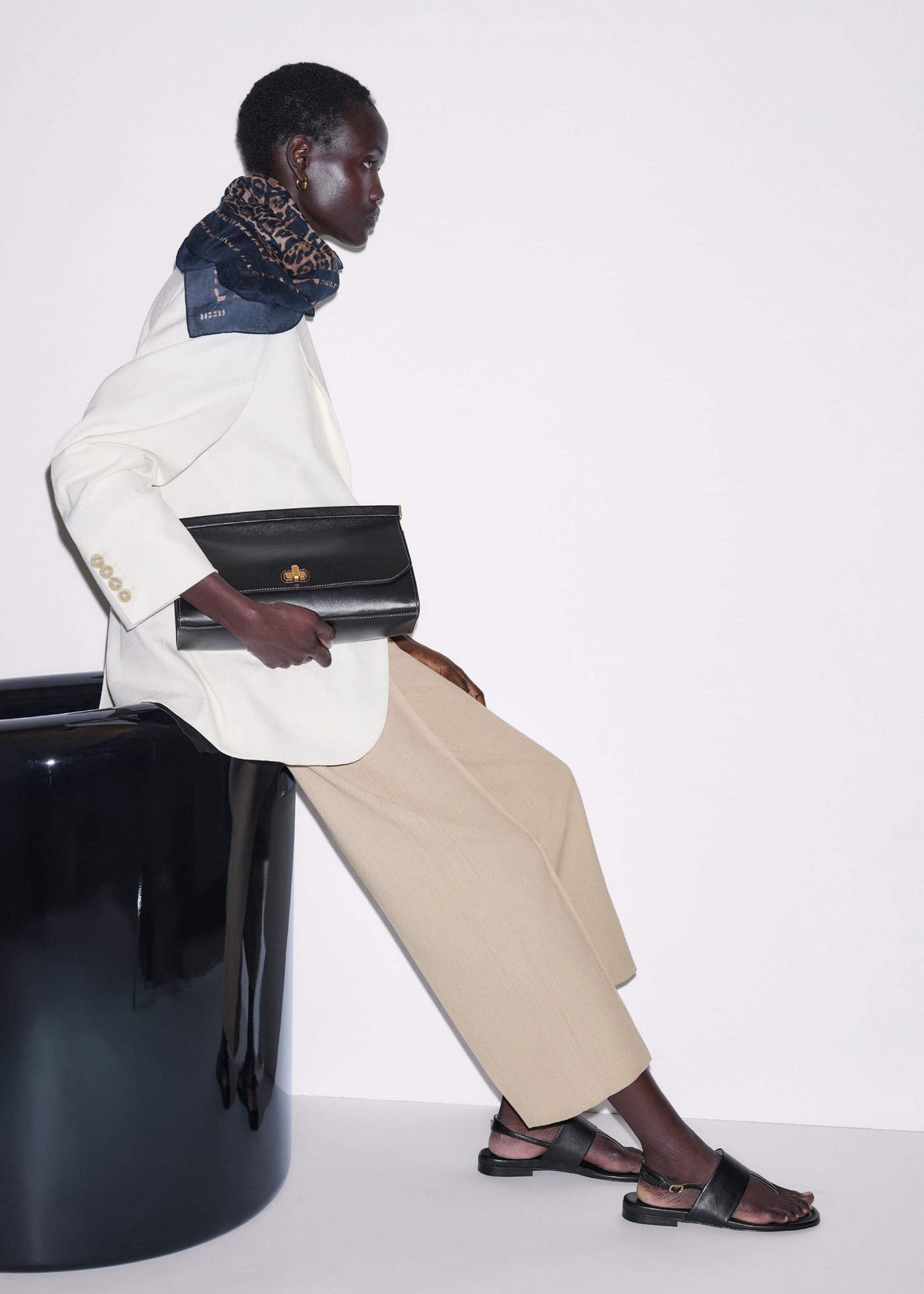 ME+EM Clothing Sand Tailored Straight Crop Pant