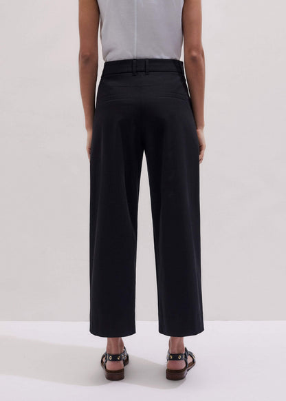 ME+EM Clothing Black Straight Crop Pleat Front Pant